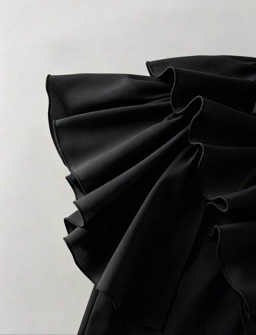 Black Ruffled Detail Blouse - Picture 3 of 5